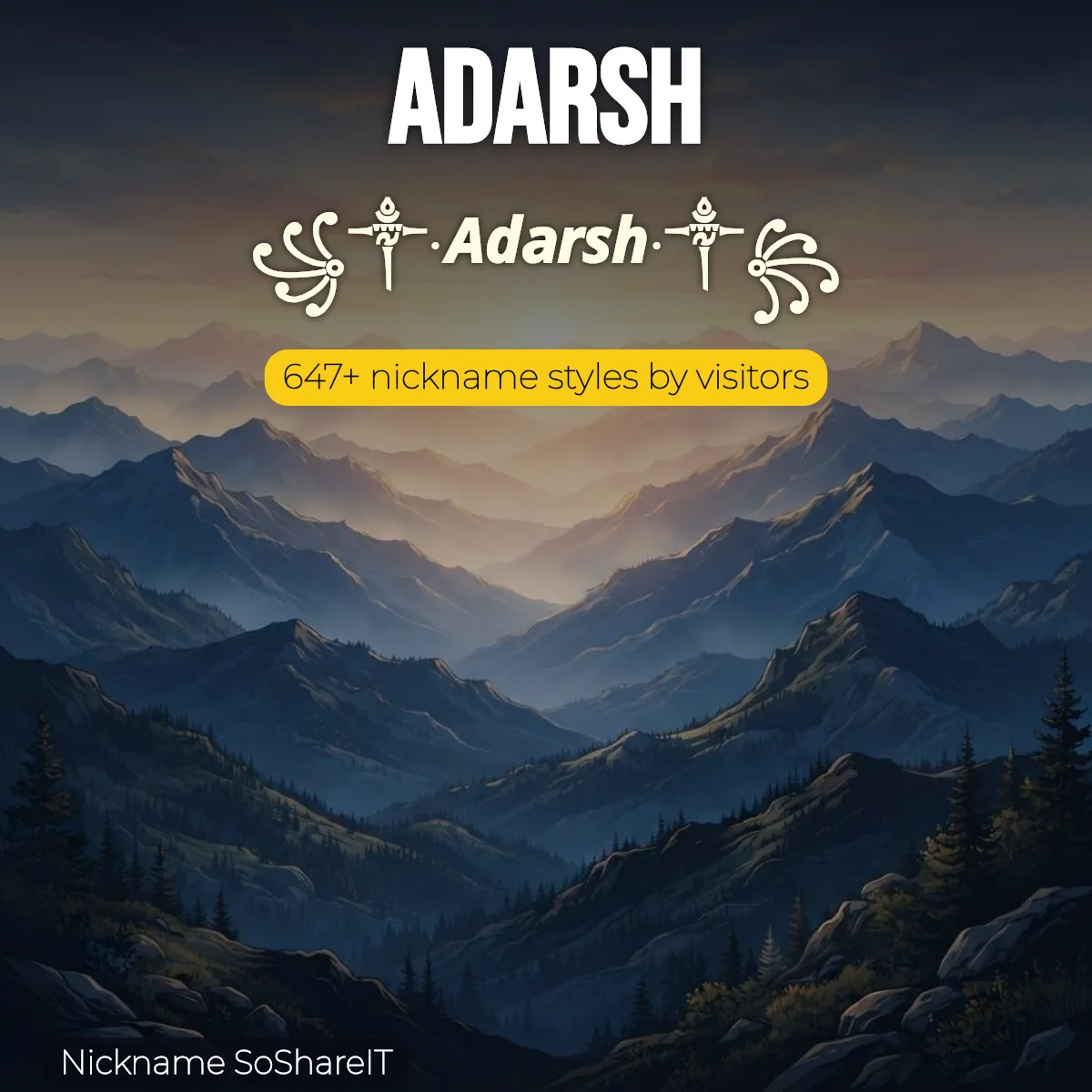 Adarsh nickname styles on Nickname SoShareIT