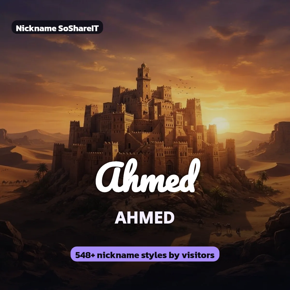 Ahmed nickname styles on Nickname SoShareIT