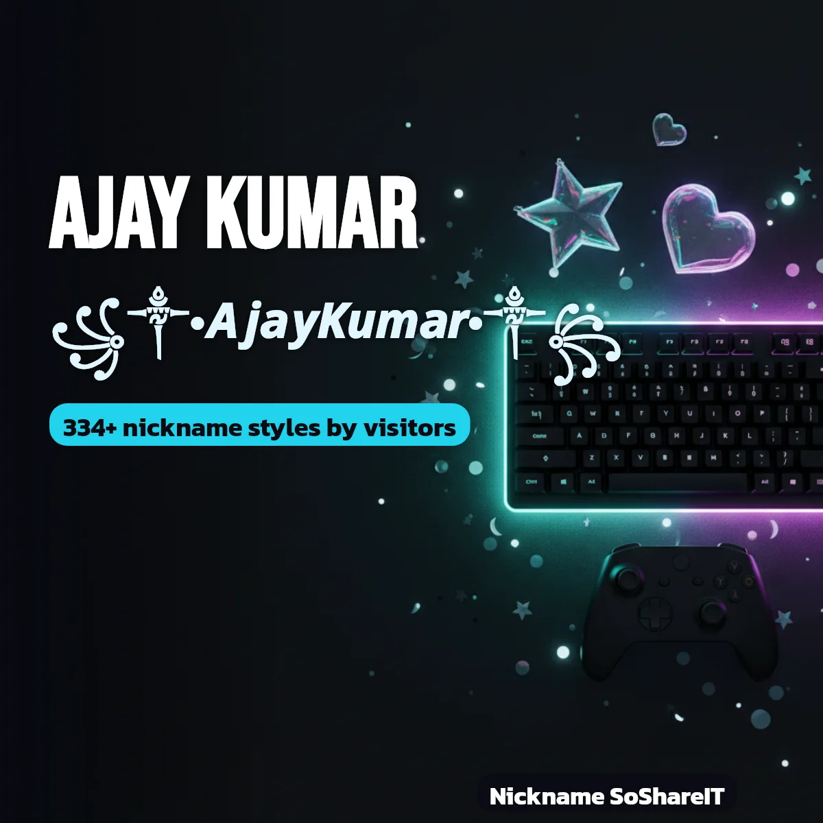 Ajay Kumar nickname styles on Nickname SoShareIT