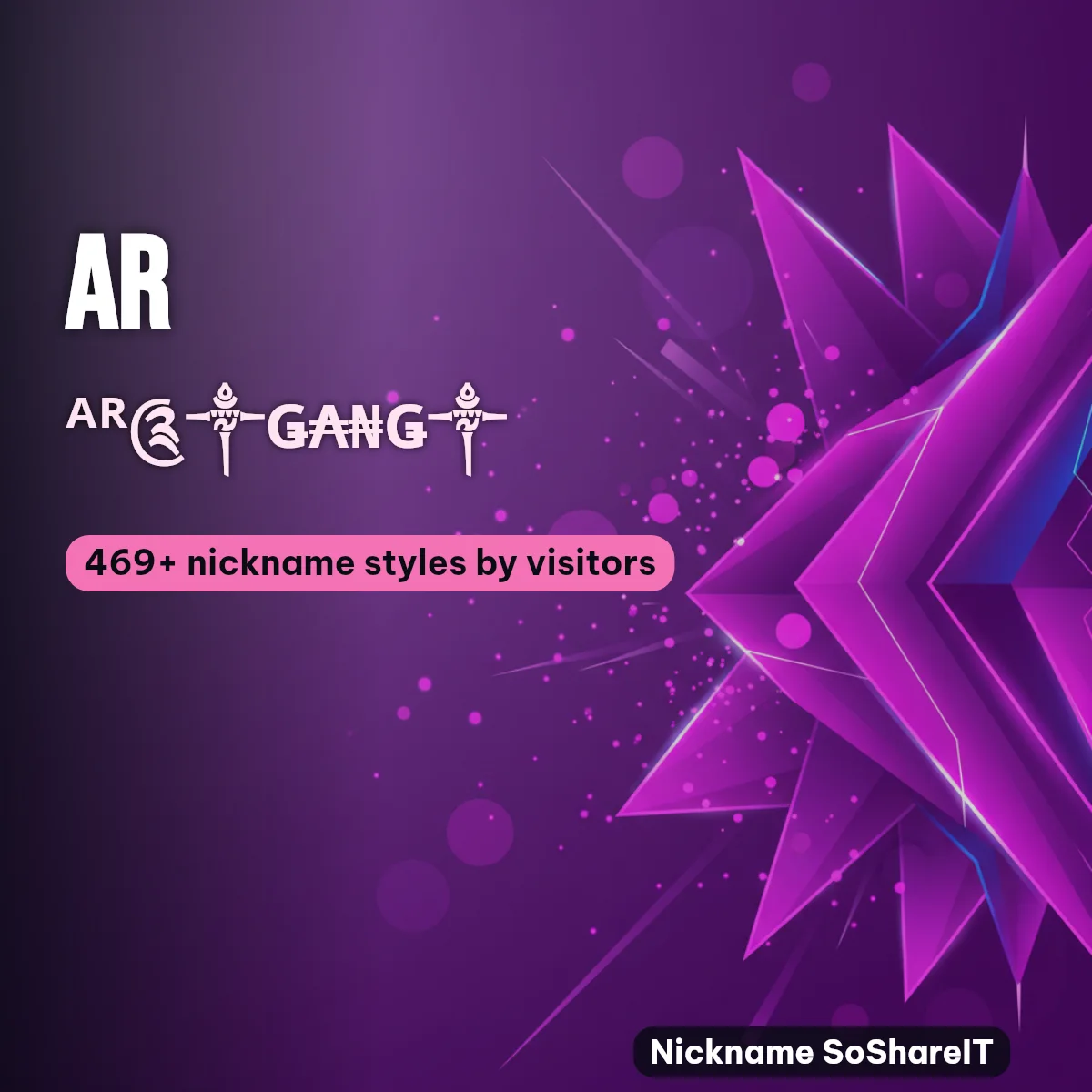 AR nickname styles on Nickname SoShareIT