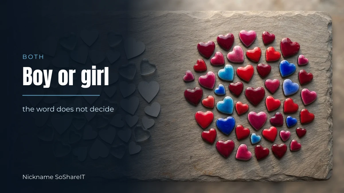 Paper hearts arranged in pairs, illustrating that babu suits either gender