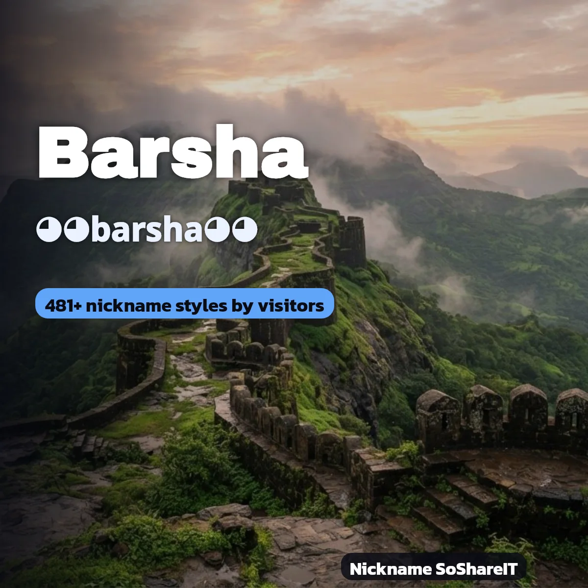 Barsha nickname styles on Nickname SoShareIT