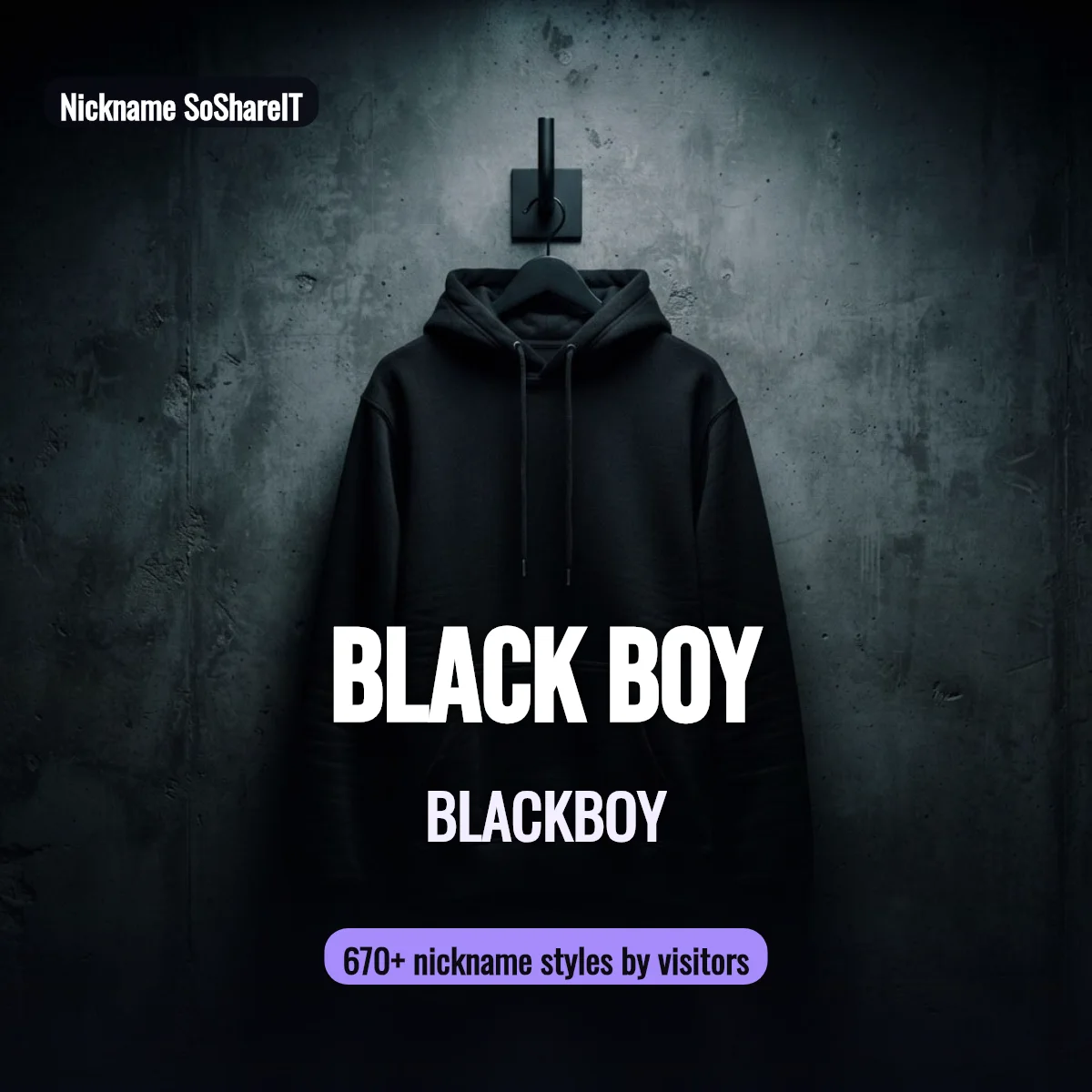 Black Boy nickname styles on Nickname SoShareIT