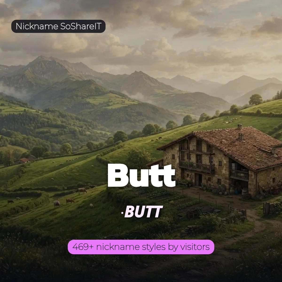 Butt nickname styles on Nickname SoShareIT