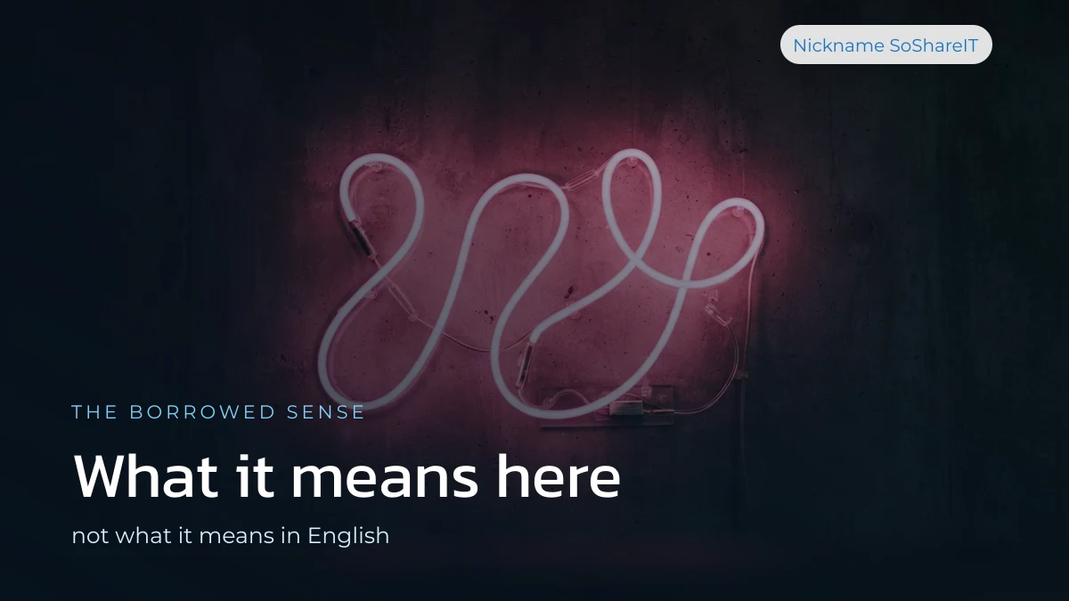 A pink neon squiggle glowing on a dark wall, illustrating the borrowed sense of crazy