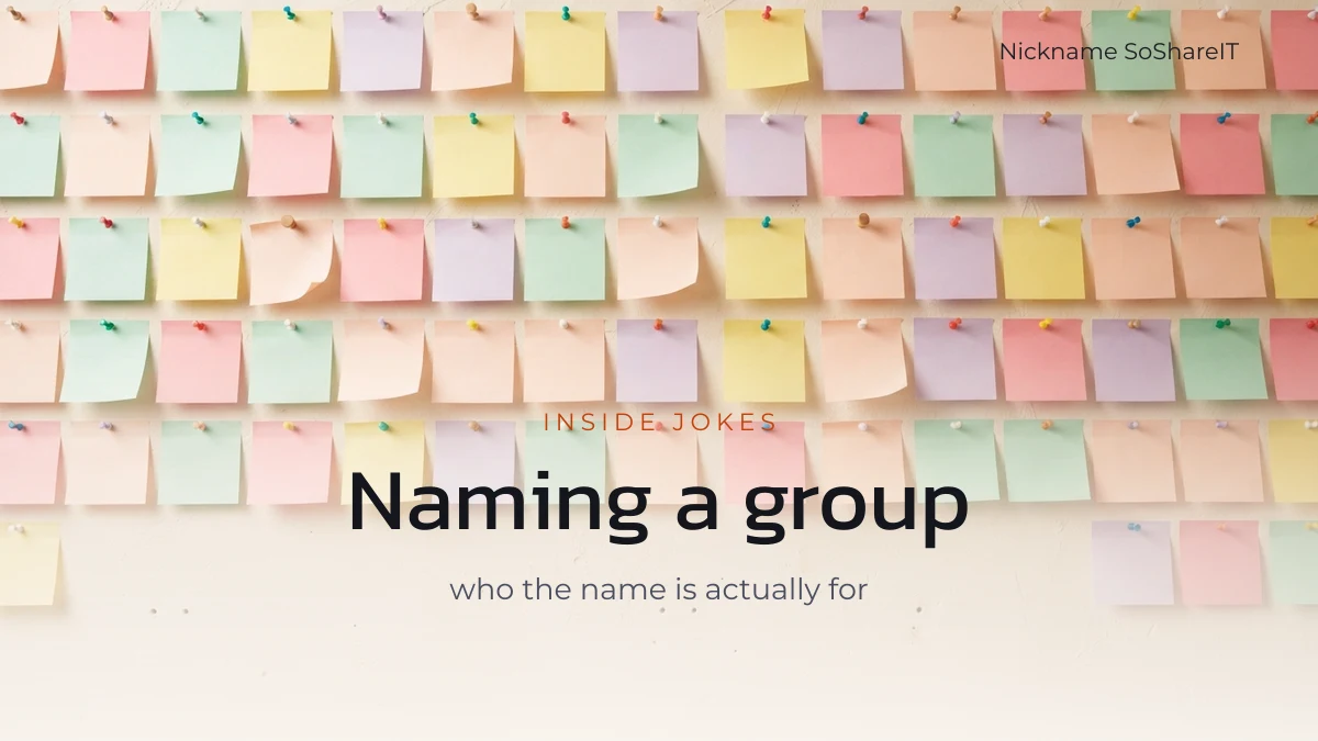 A wall of small colourful sticky notes, illustrating group chat name ideas