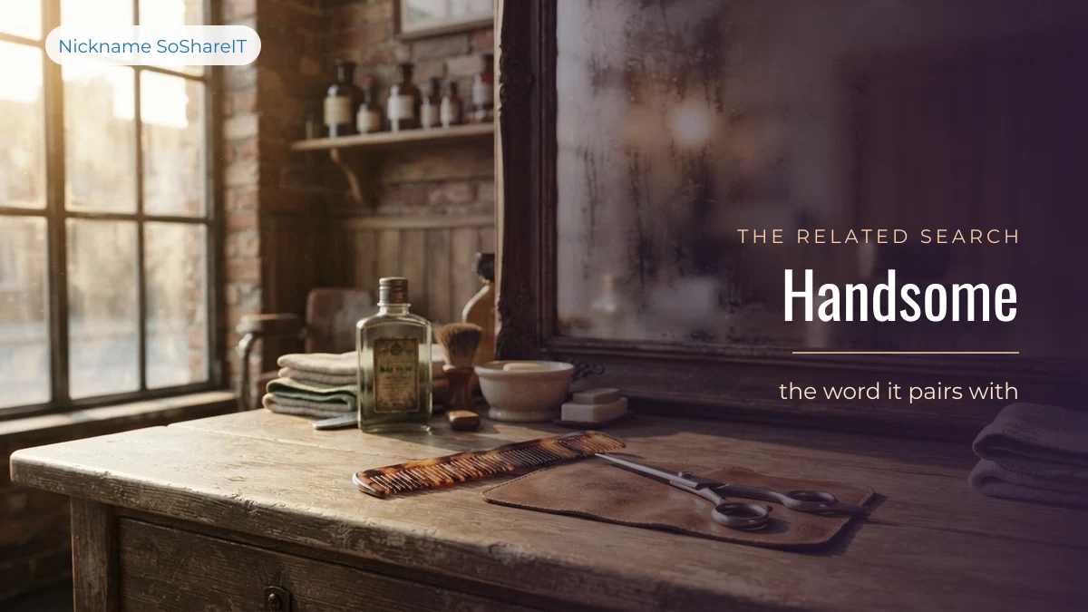 A traditional barber's counter with comb, scissors and a fogged mirror