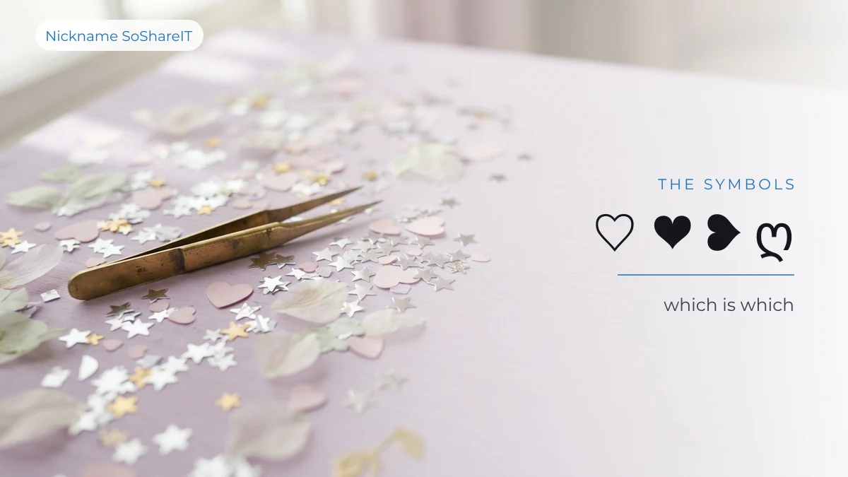 Paper hearts on a pastel surface, illustrating the different heart symbols