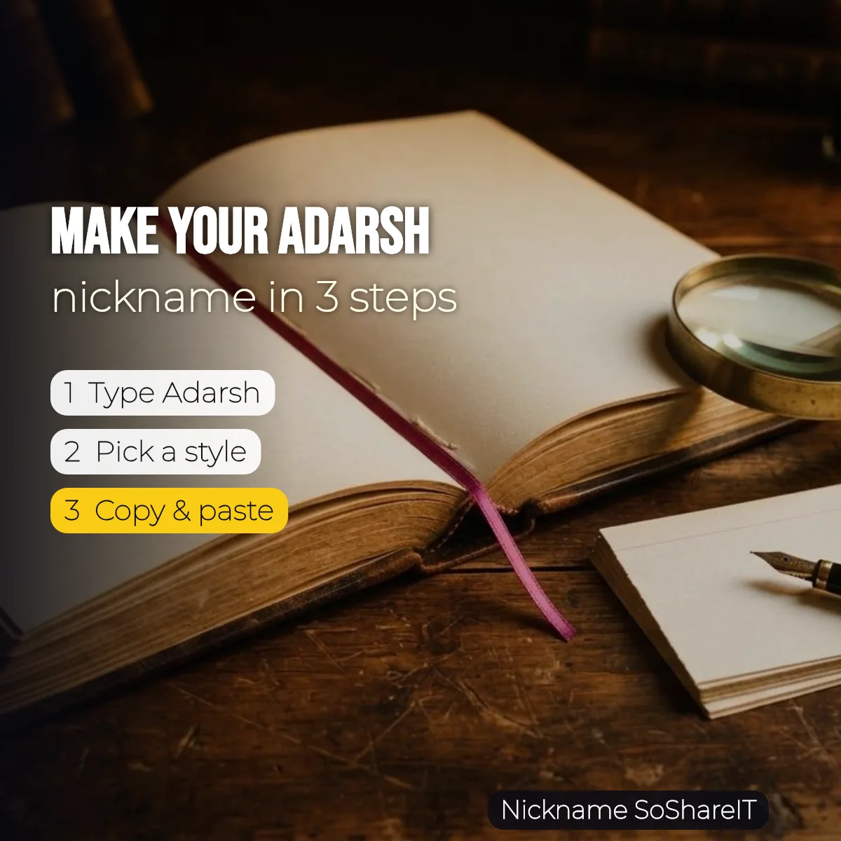 How to make an Adarsh nickname in 3 steps
