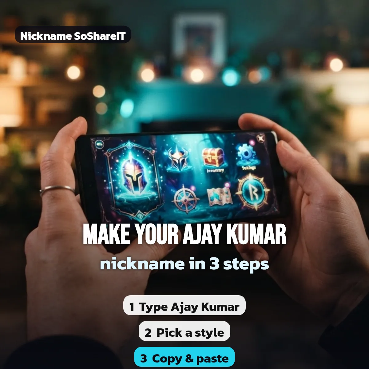 How to make an Ajay Kumar nickname in 3 steps