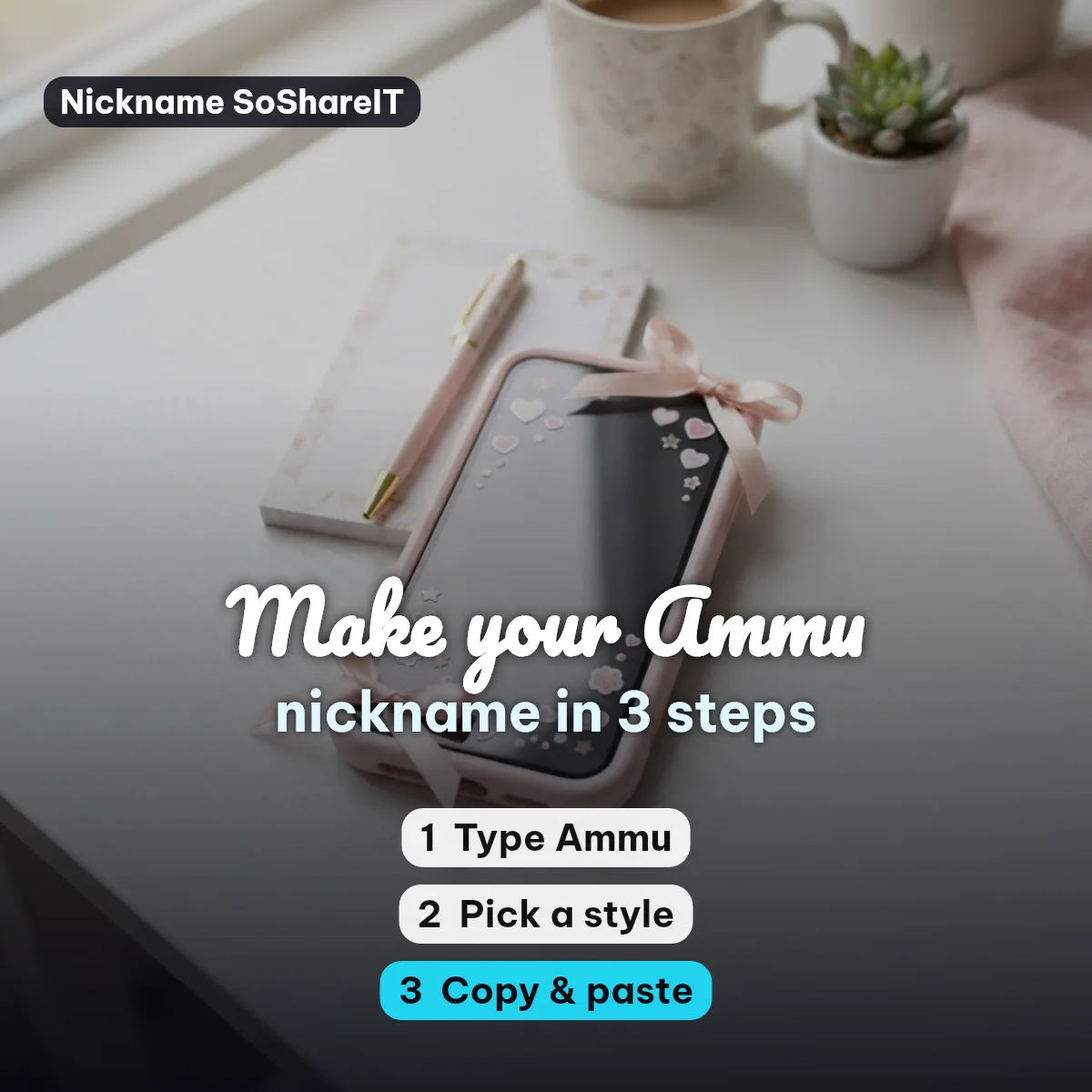 How to make an Ammu nickname in 3 steps