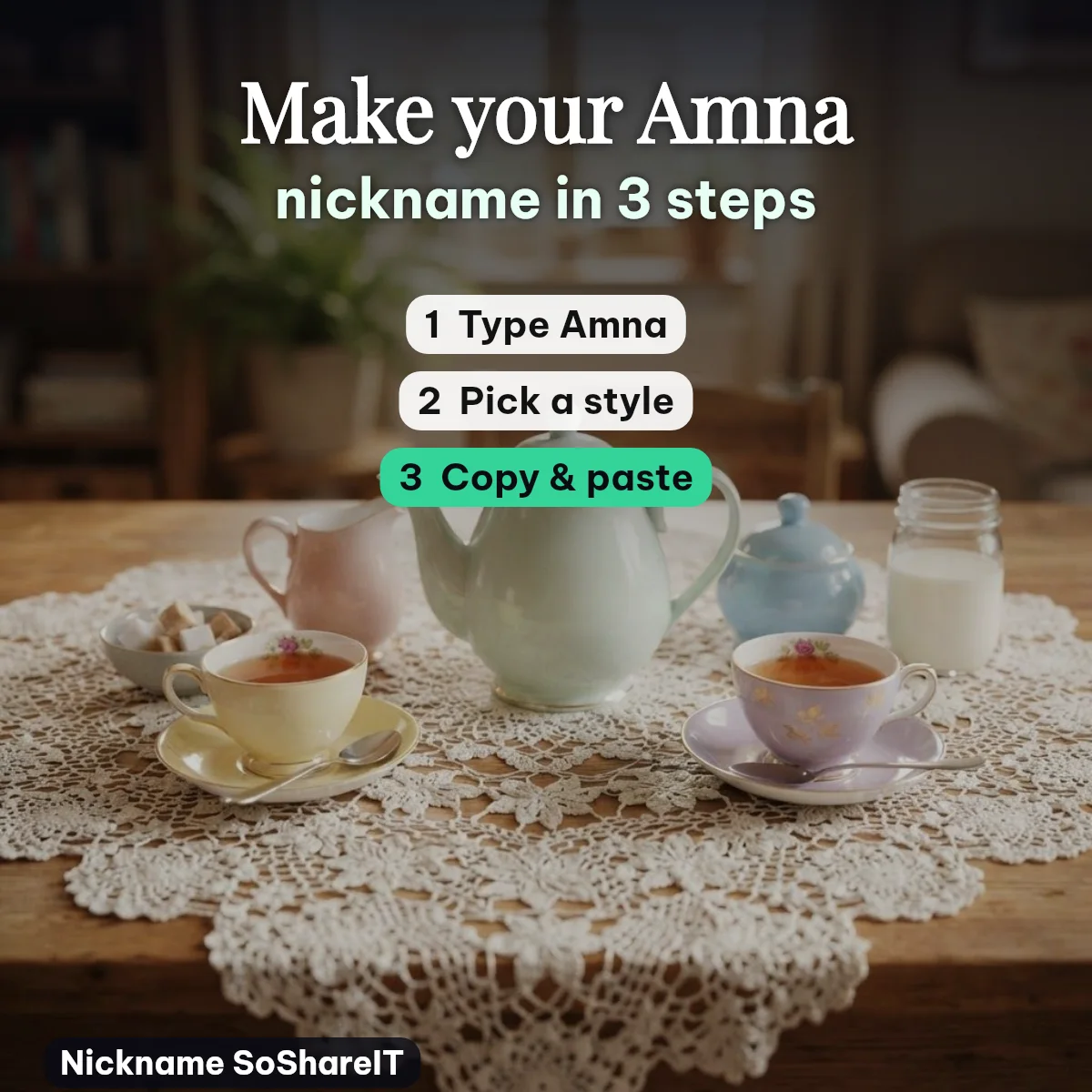 How to make an Amna nickname in 3 steps