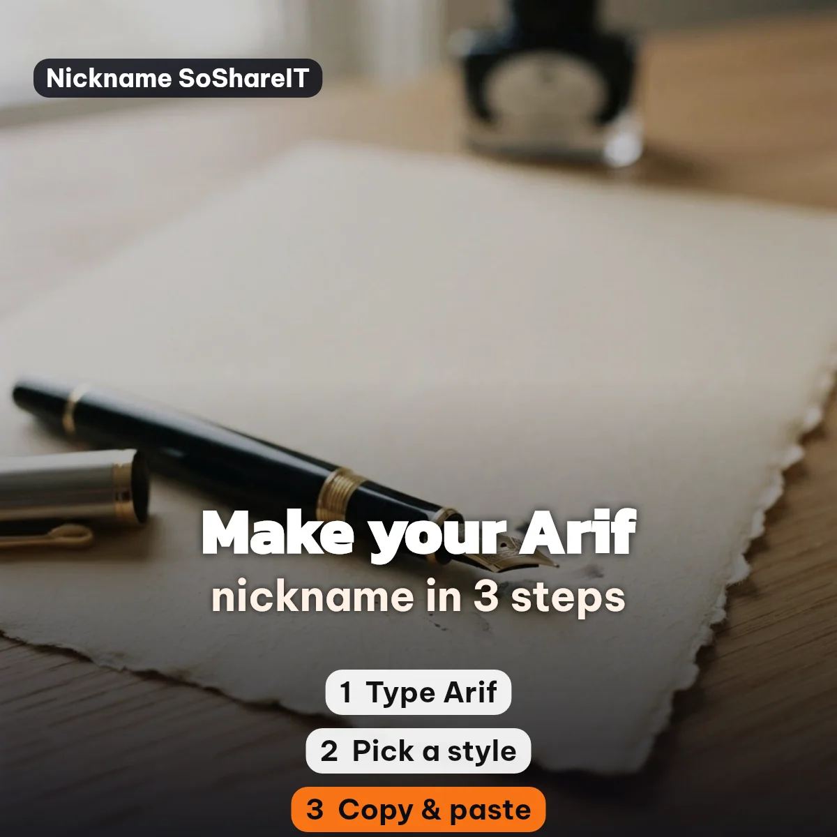 How to make an Arif nickname in 3 steps