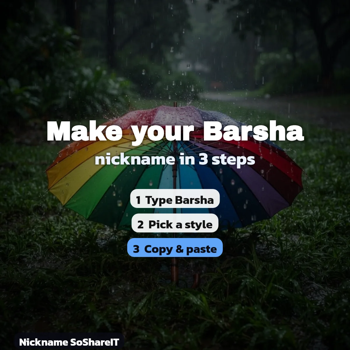 How to make a Barsha nickname in 3 steps