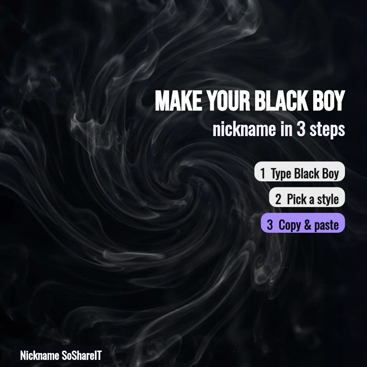 How to make a Black Boy nickname in 3 steps