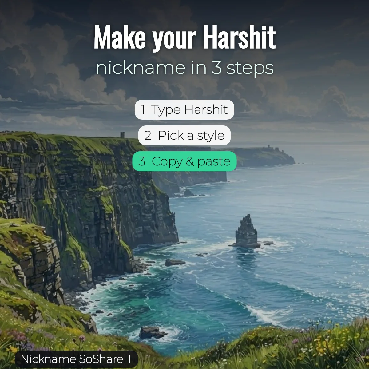 How to make a Harshit nickname in 3 steps