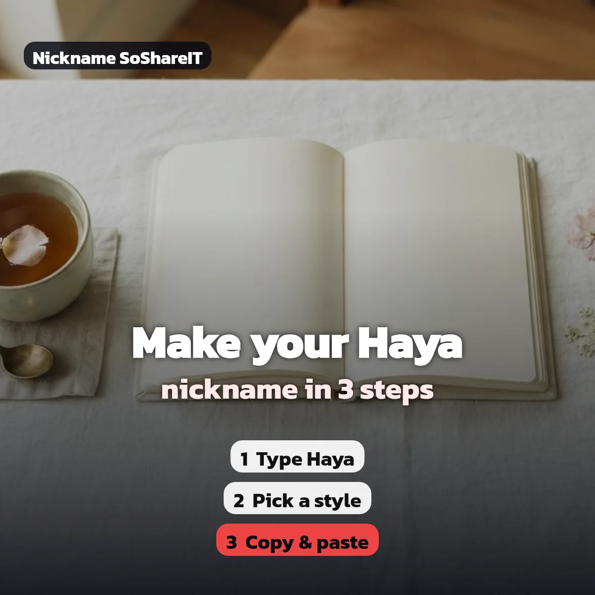 How to make a Haya nickname in 3 steps