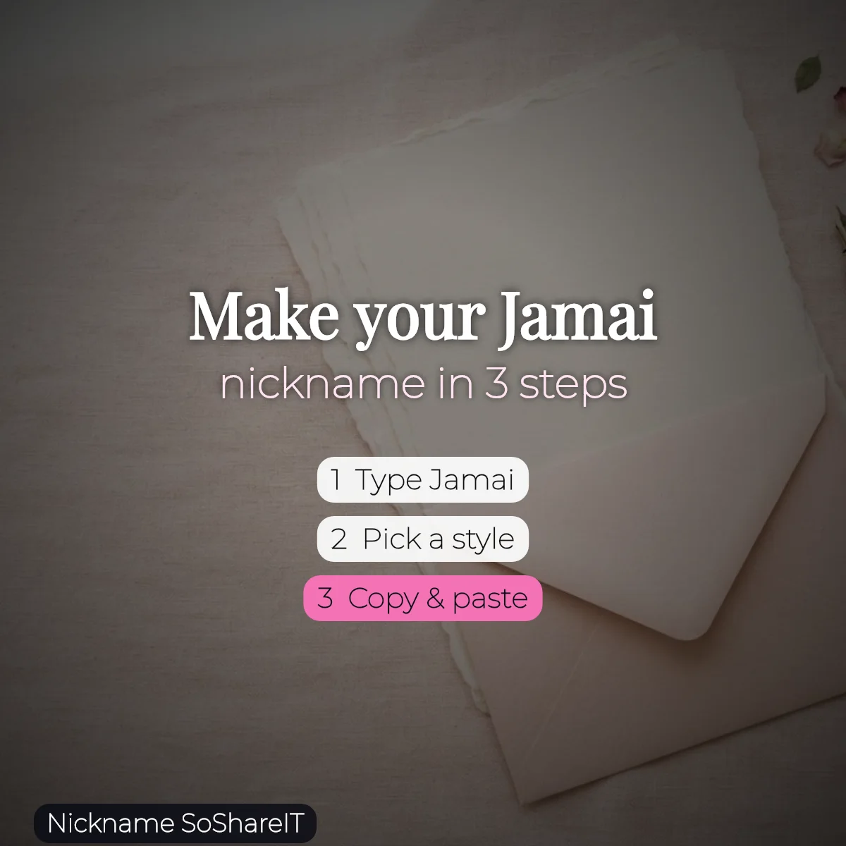 How to make a Jamai nickname in 3 steps