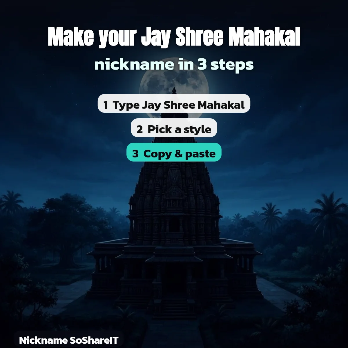 How to make a Jay Shree Mahakal nickname in 3 steps