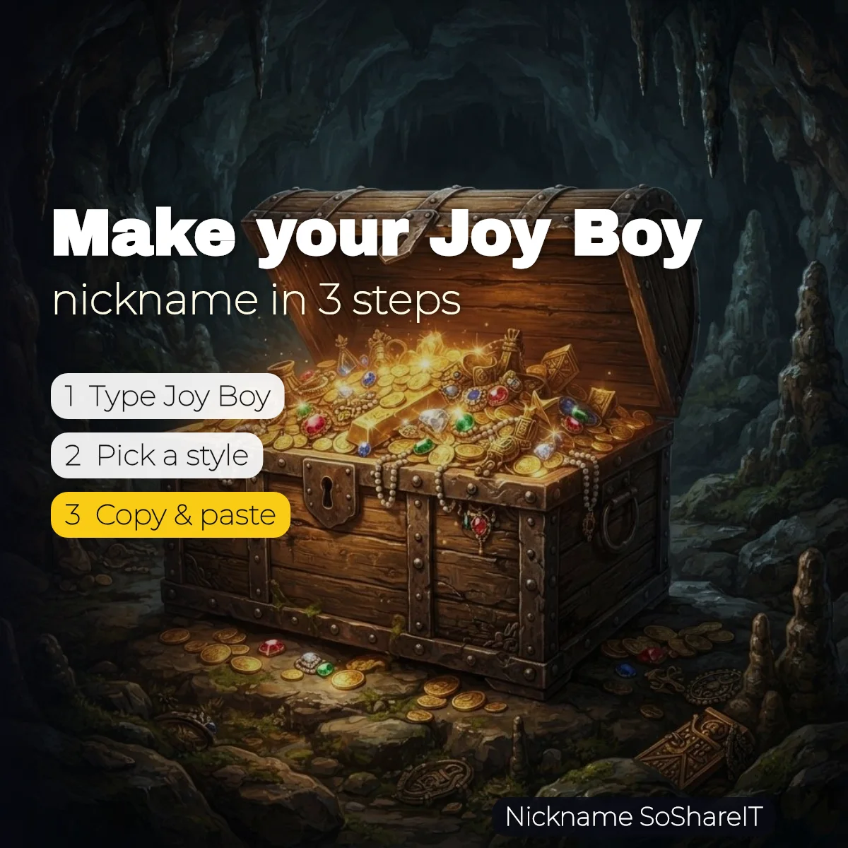 How to make a Joy Boy nickname in 3 steps