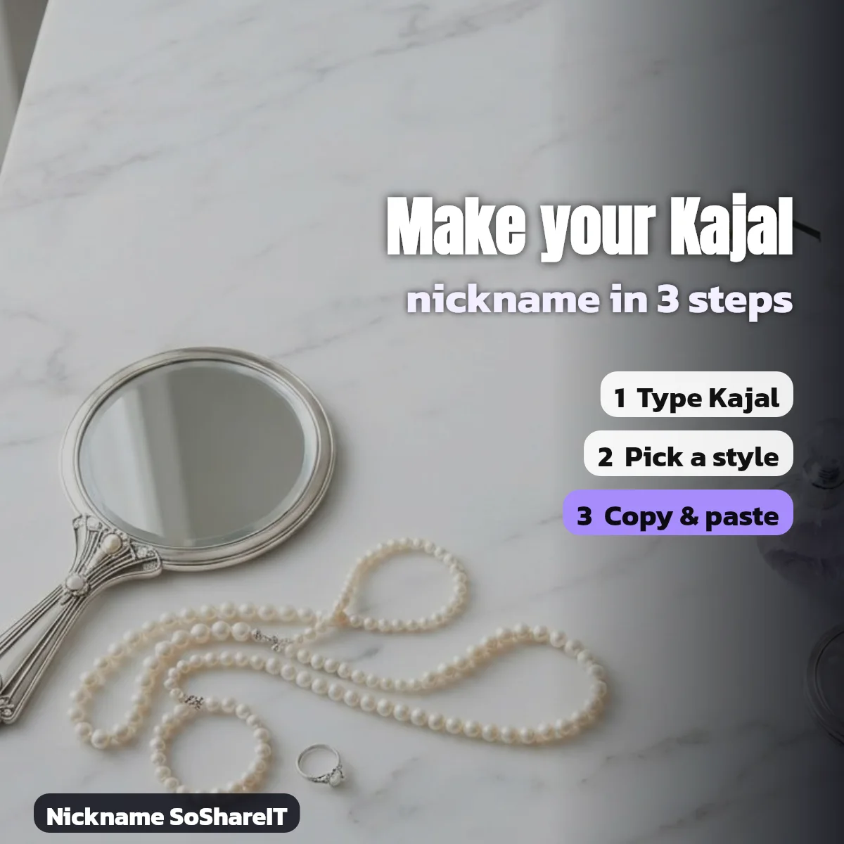 How to make a Kajal nickname in 3 steps