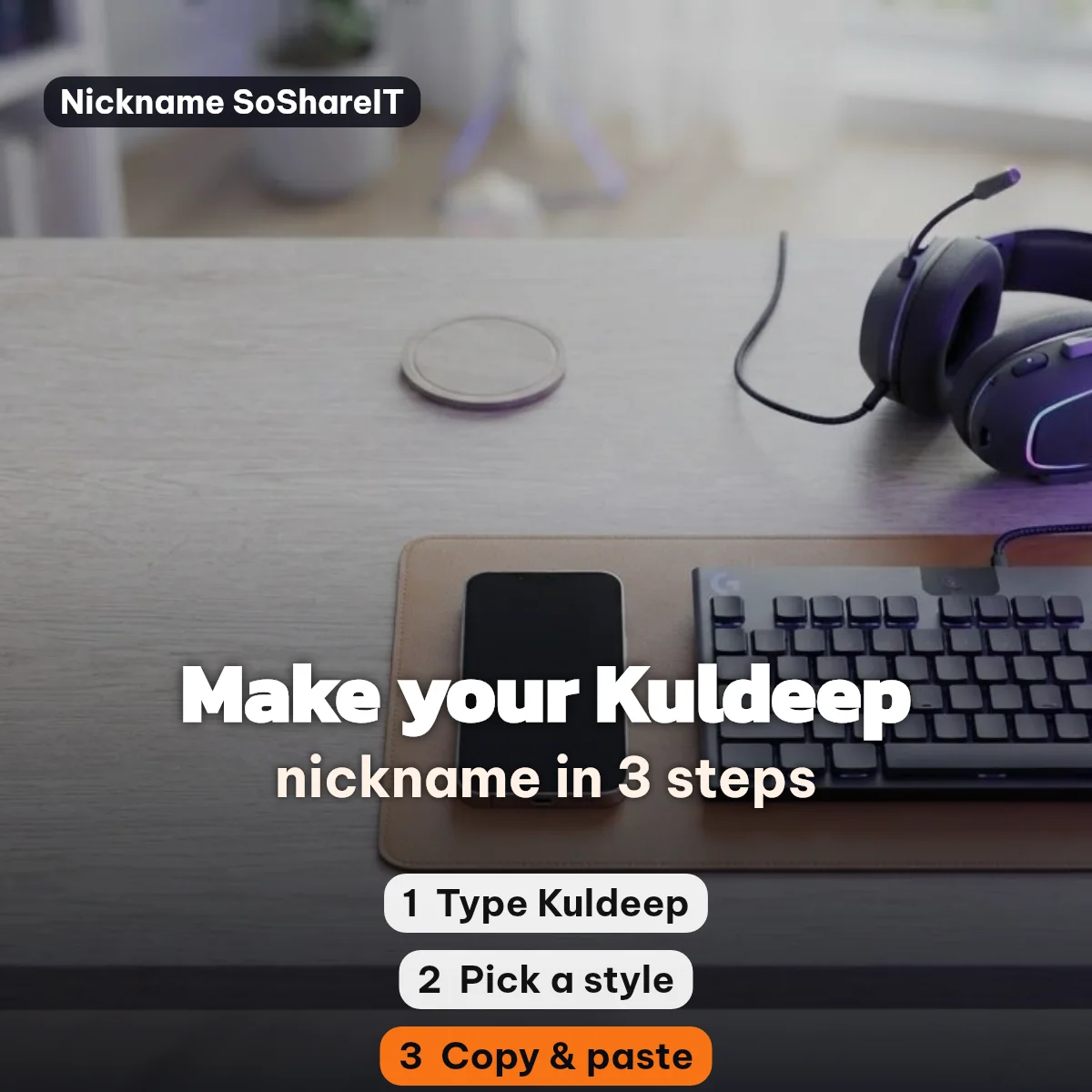 How to make a Kuldeep nickname in 3 steps