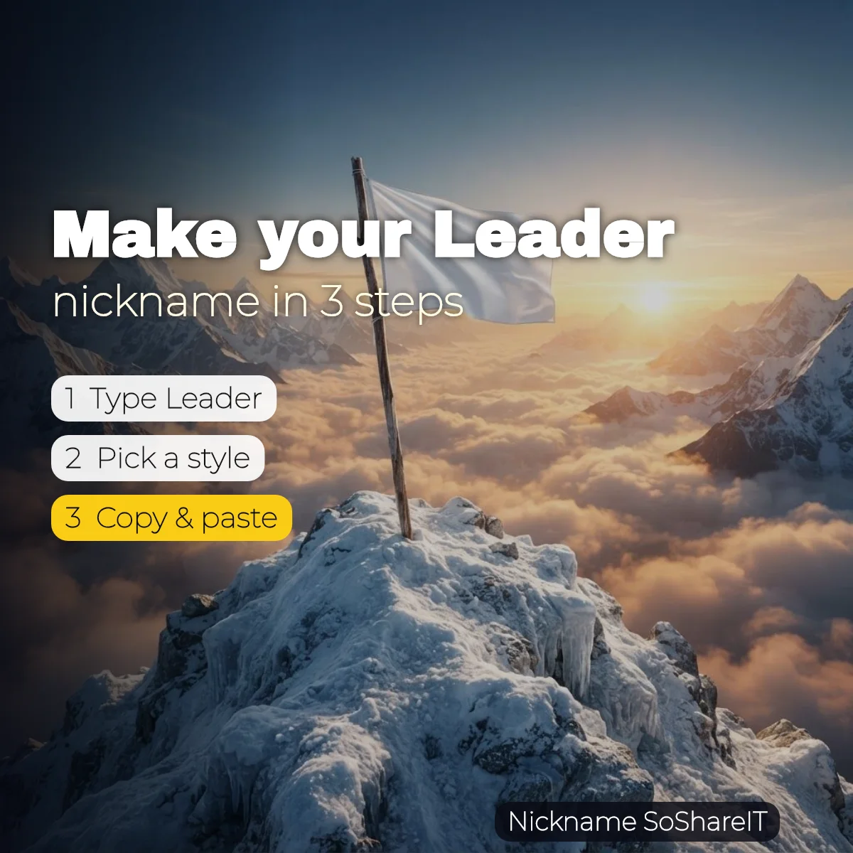 How to make a Leader nickname in 3 steps