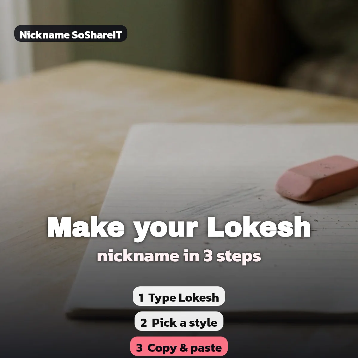 How to make a Lokesh nickname in 3 steps