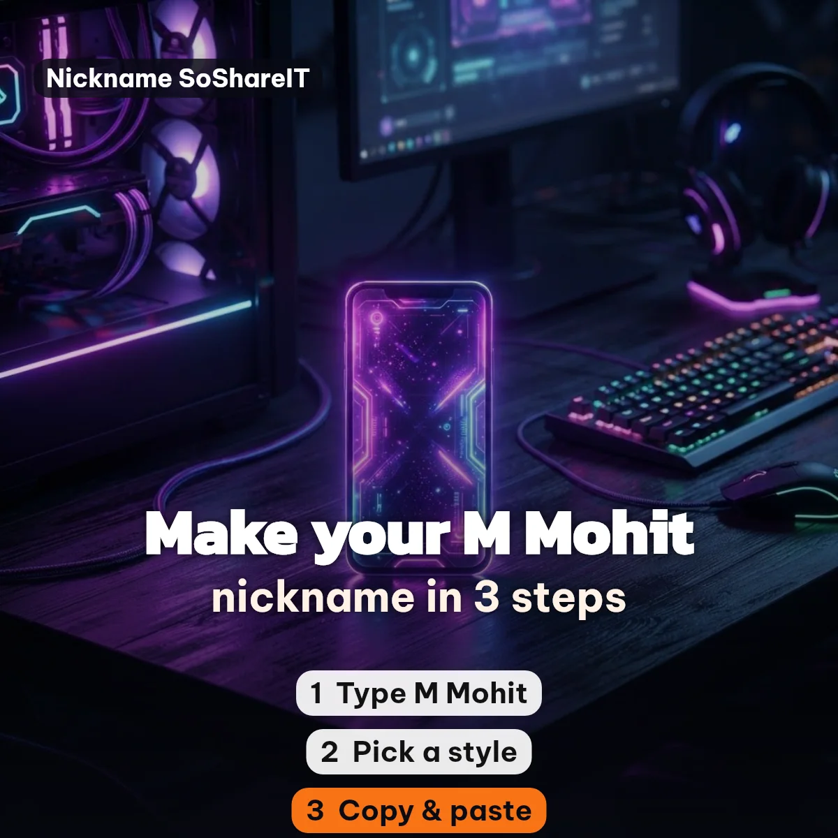 How to make a M Mohit nickname in 3 steps