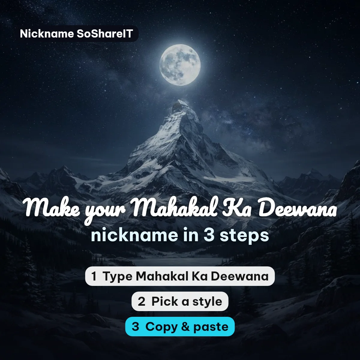 How to make a Mahakal Ka Deewana nickname in 3 steps