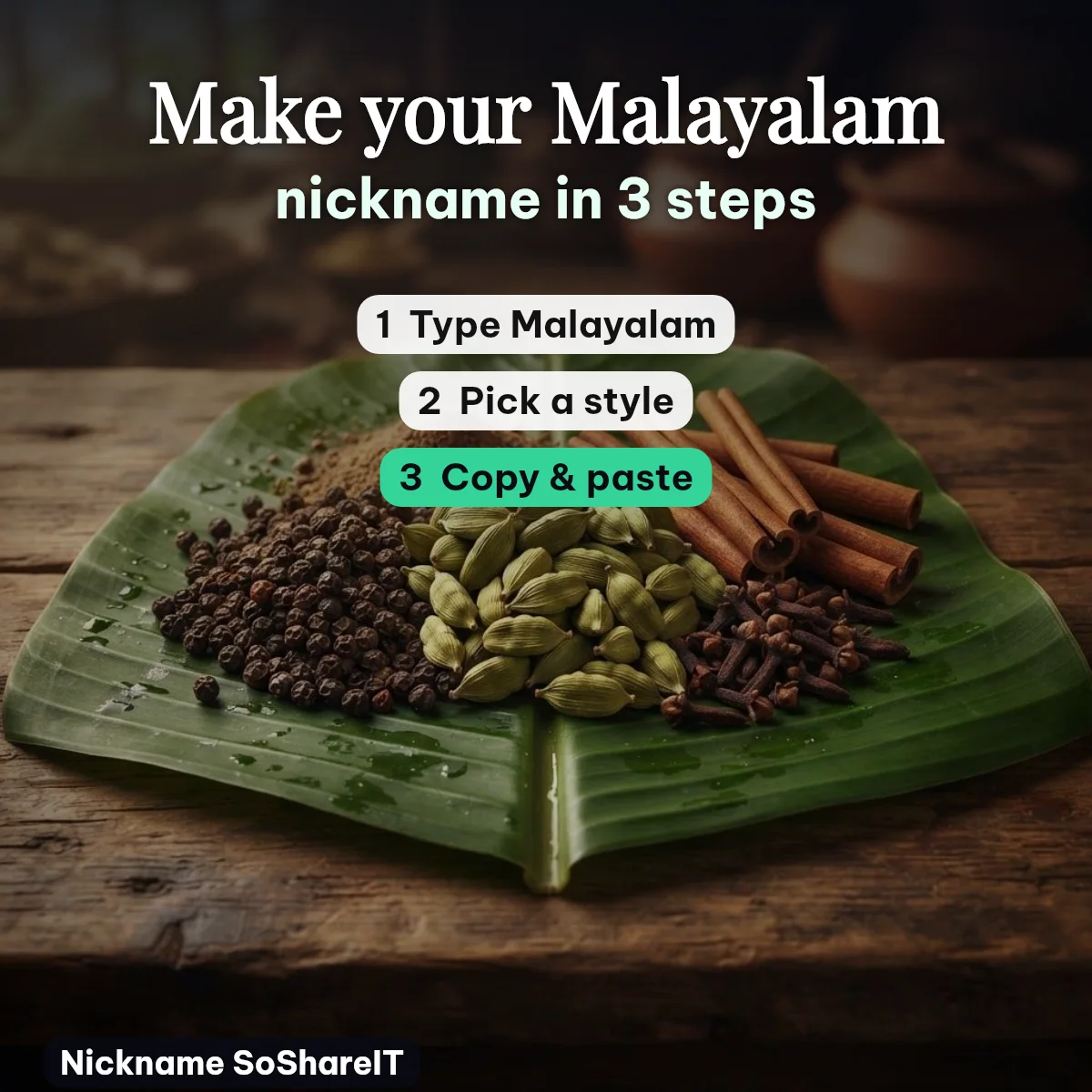 How to make a Malayalam nickname in 3 steps