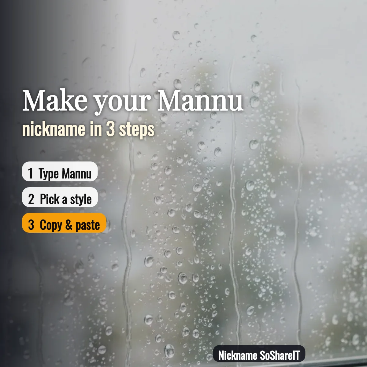 How to make a Mannu nickname in 3 steps