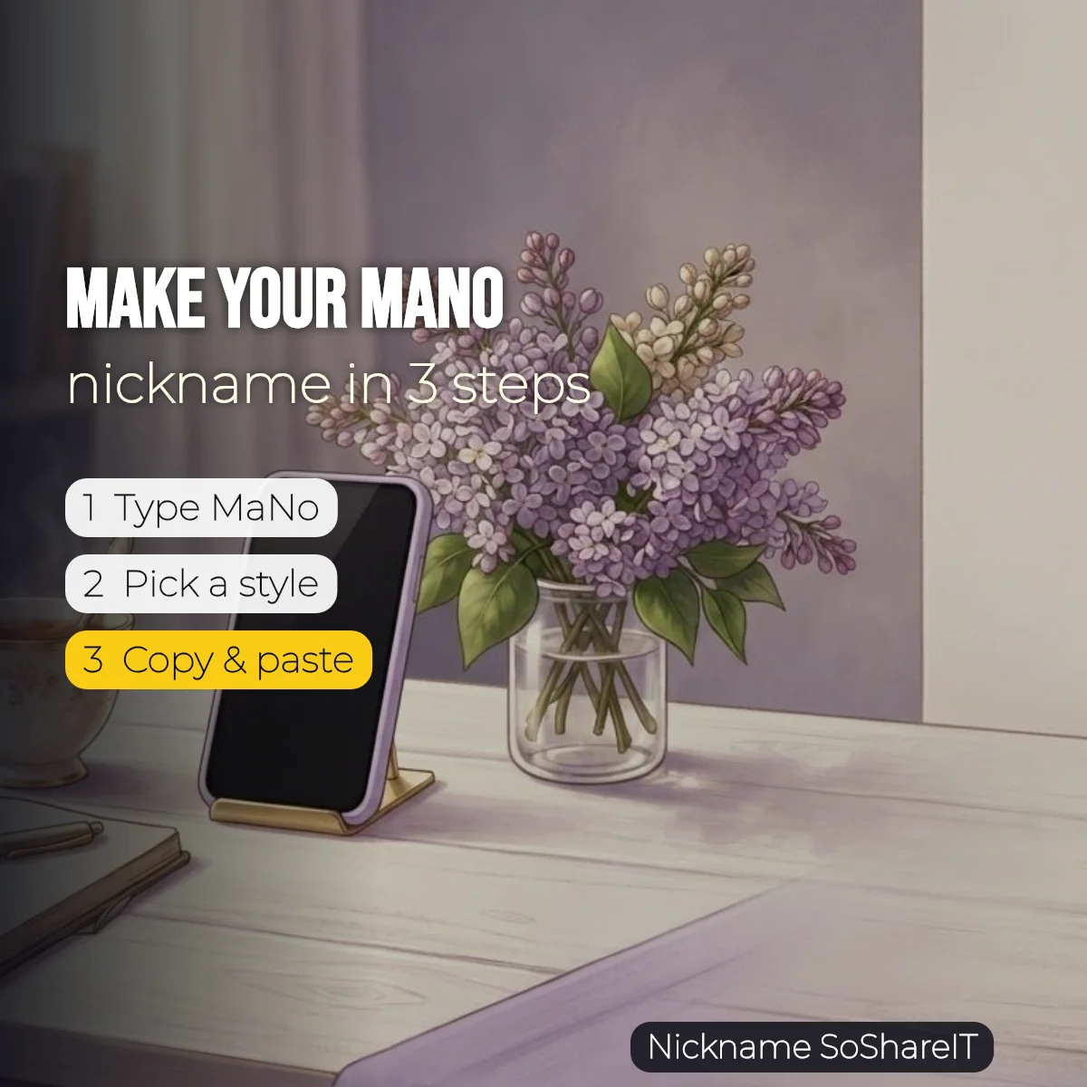 How to make a MaNo nickname in 3 steps