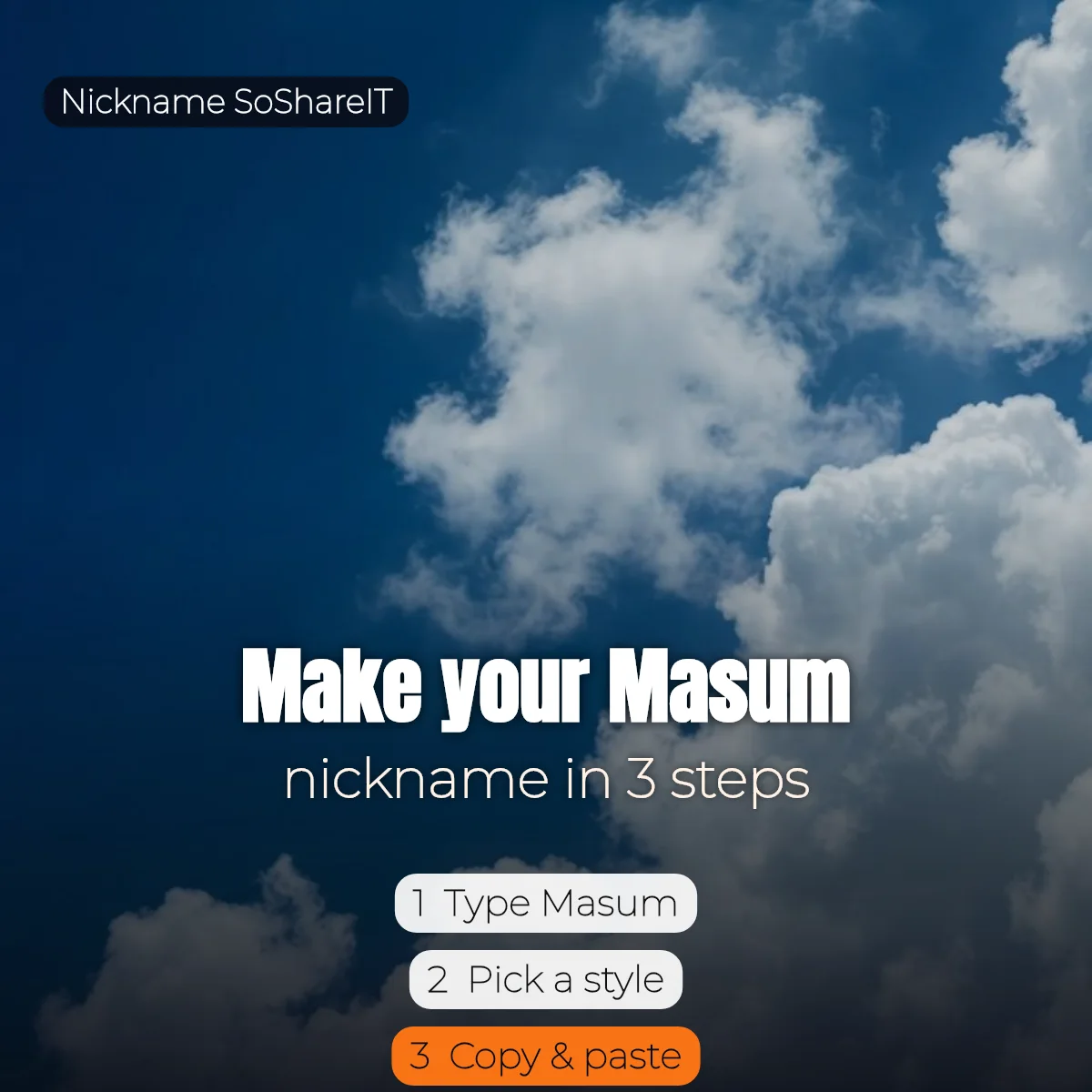 How to make a Masum nickname in 3 steps