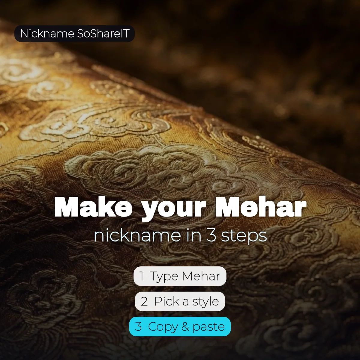 How to make a Mehar nickname in 3 steps
