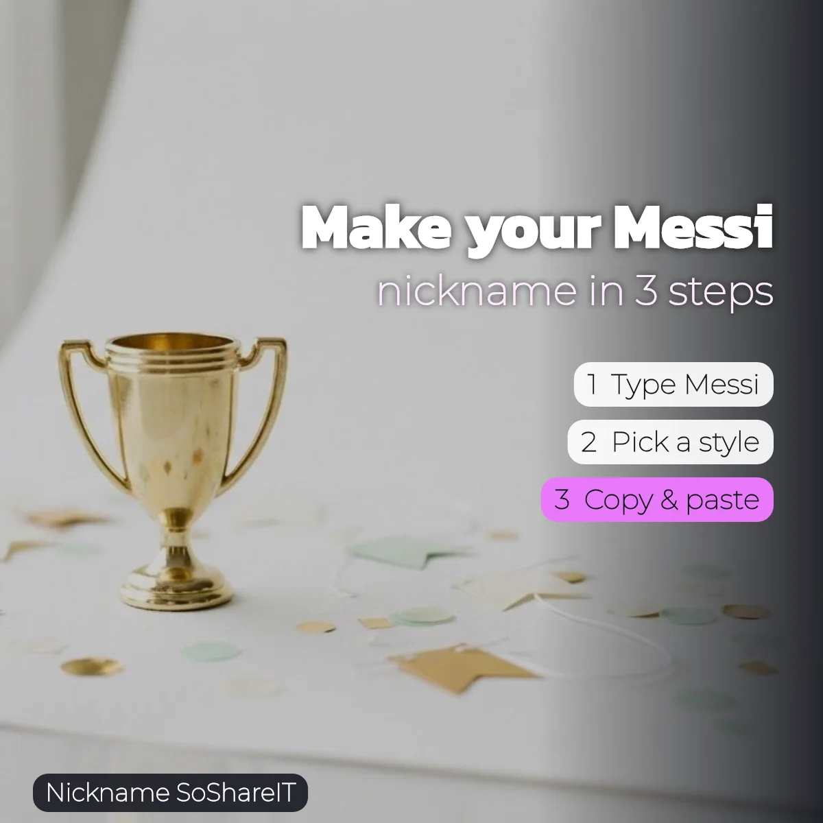 How to make a Messi nickname in 3 steps