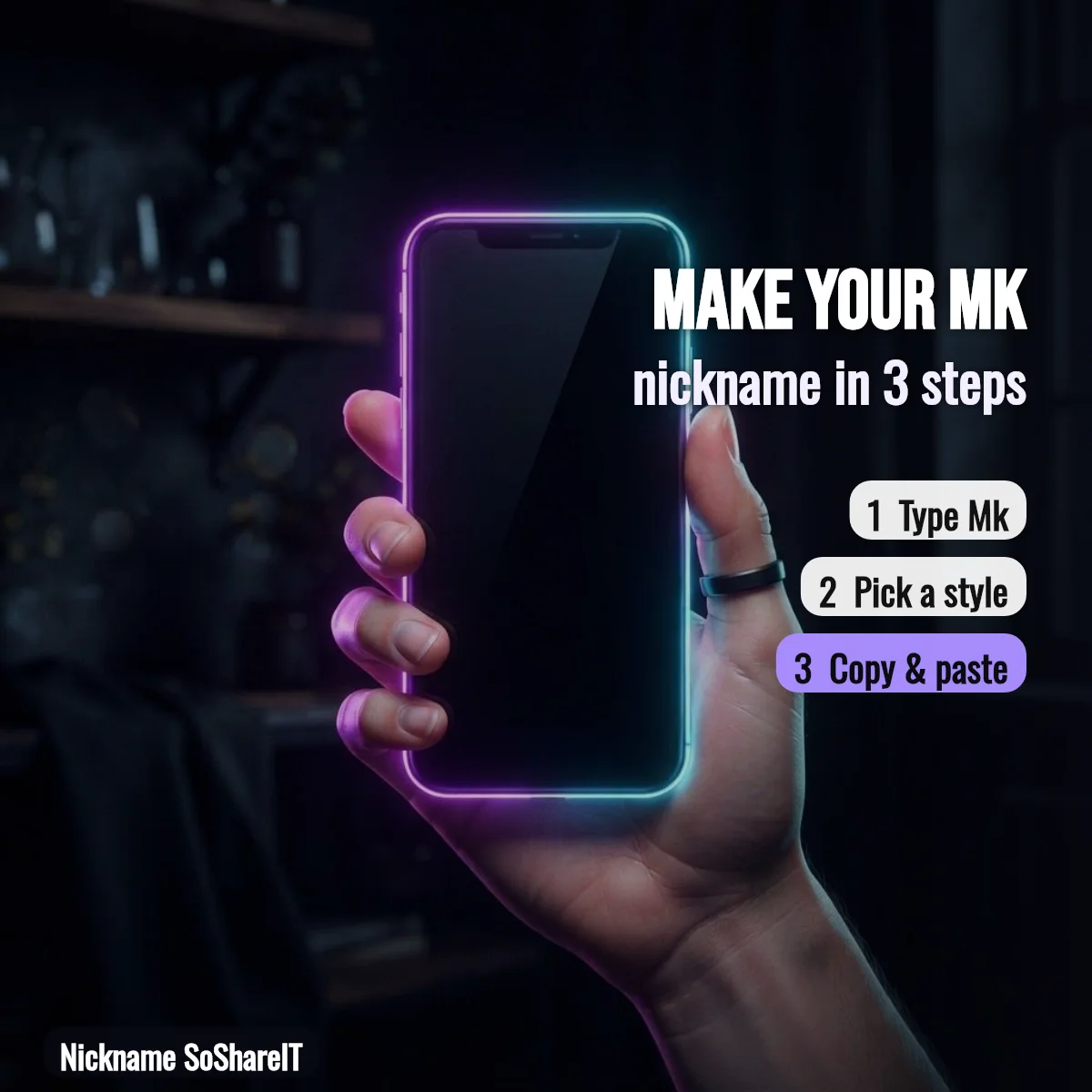 How to make a Mk nickname in 3 steps