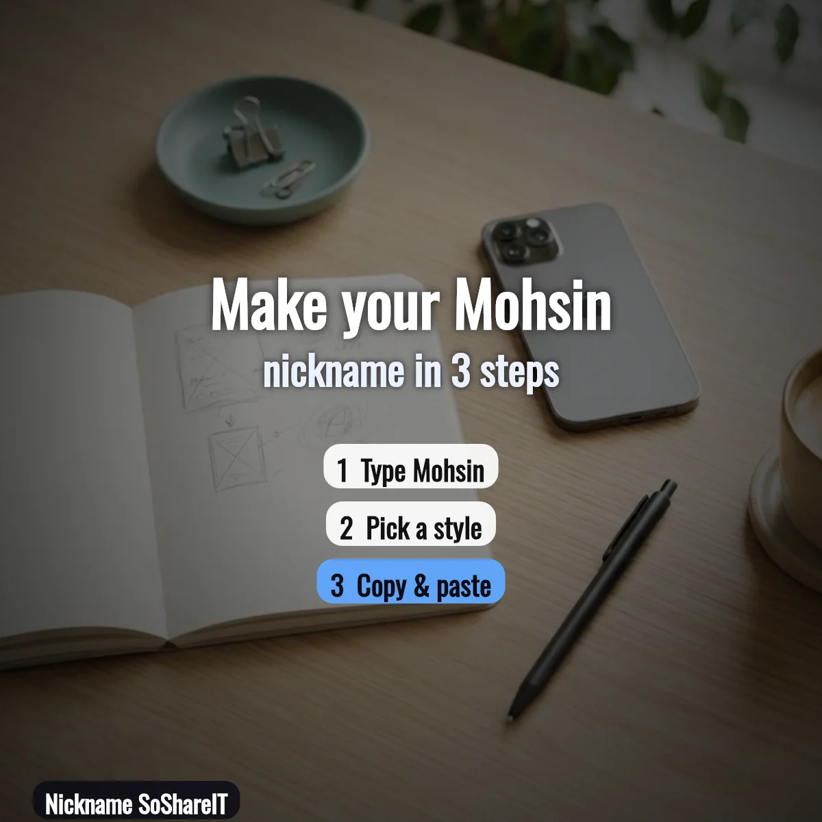 How to make a Mohsin nickname in 3 steps