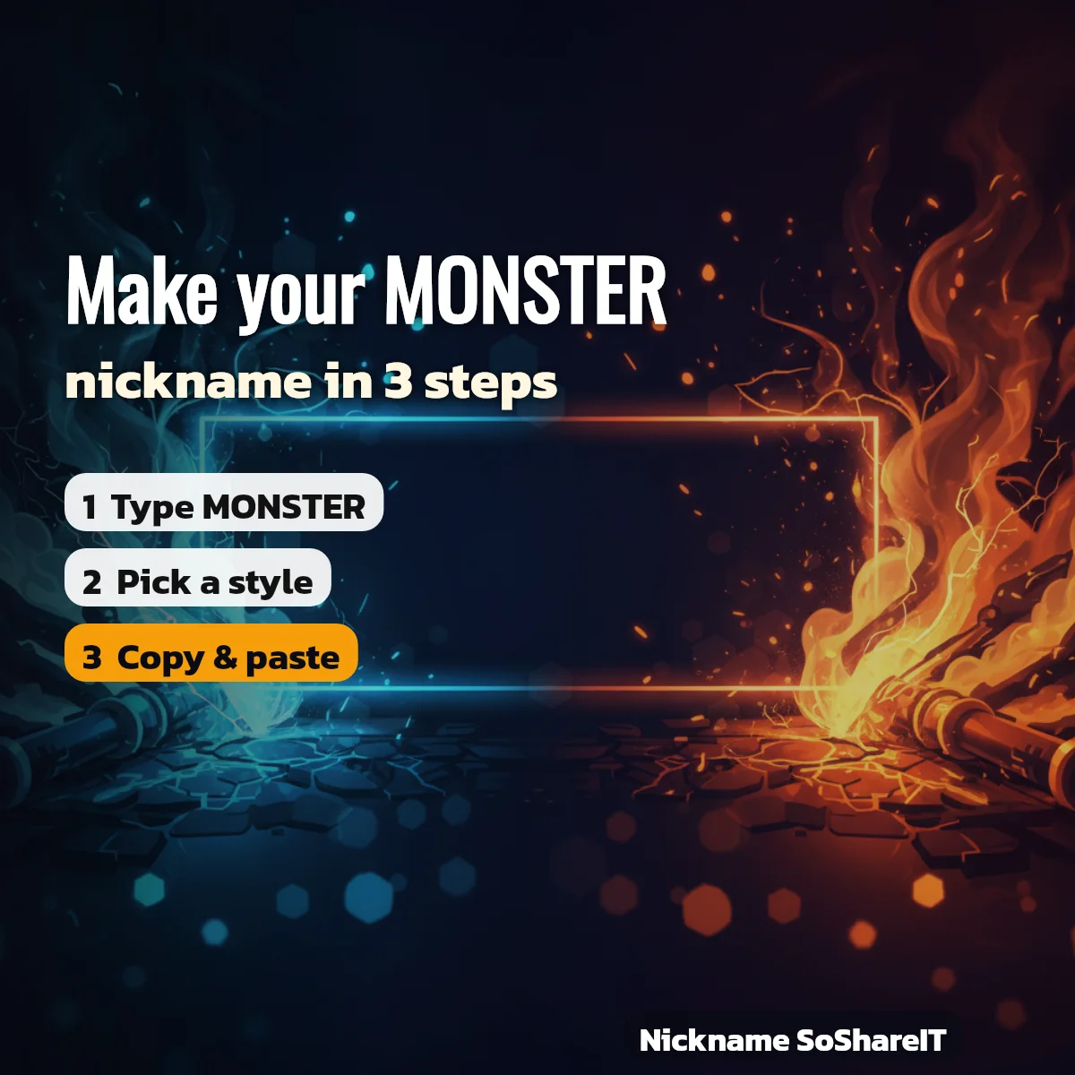 How to make a MONSTER nickname in 3 steps