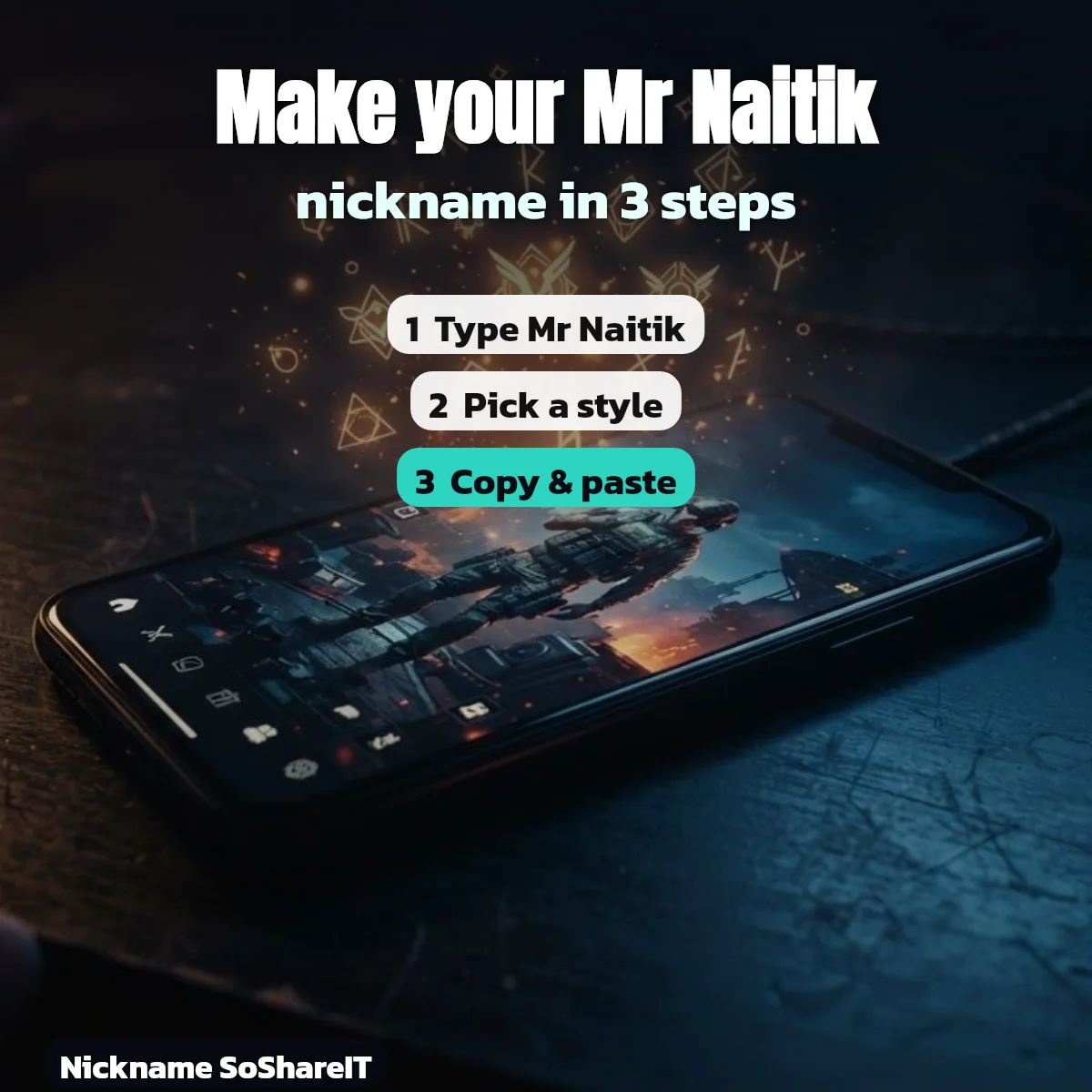 How to make a Mr Naitik nickname in 3 steps