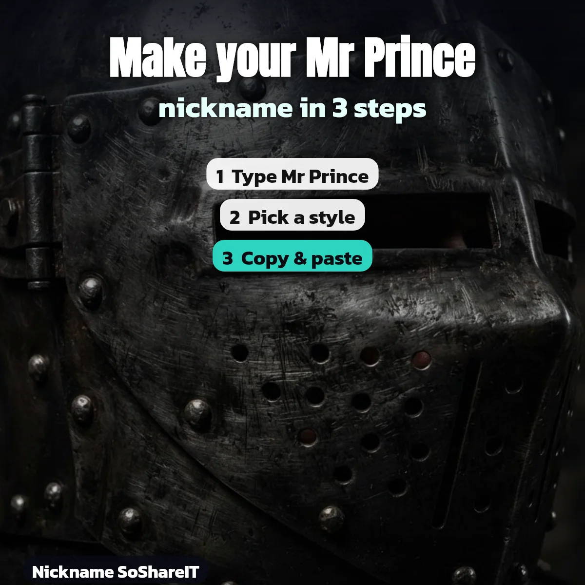 How to make a Mr Prince nickname in 3 steps