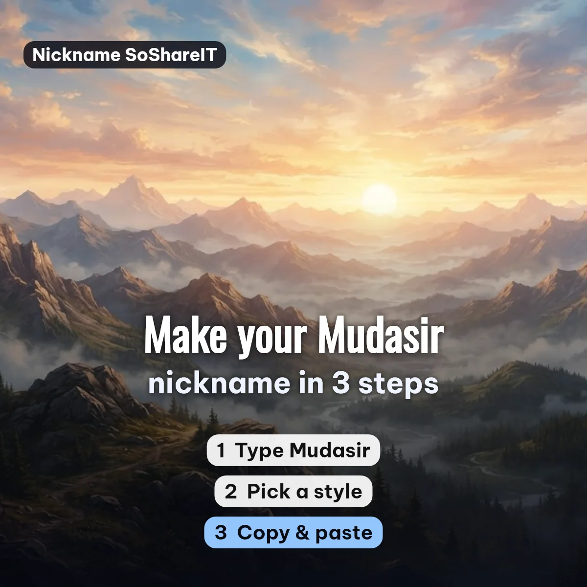 How to make a Mudasir nickname in 3 steps