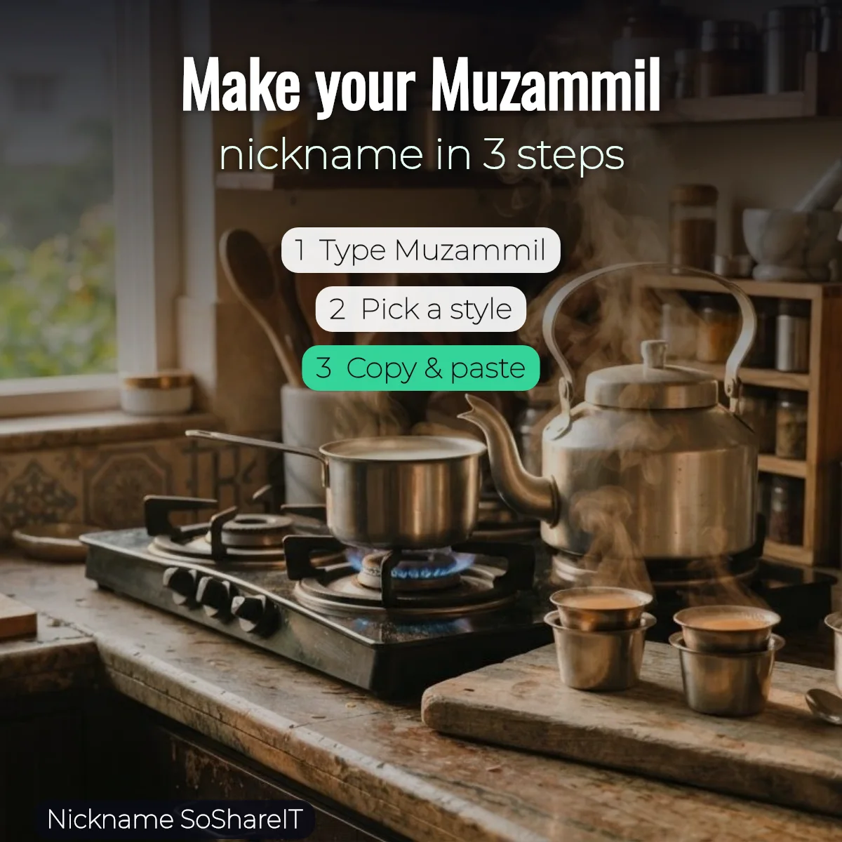 How to make a Muzammil nickname in 3 steps