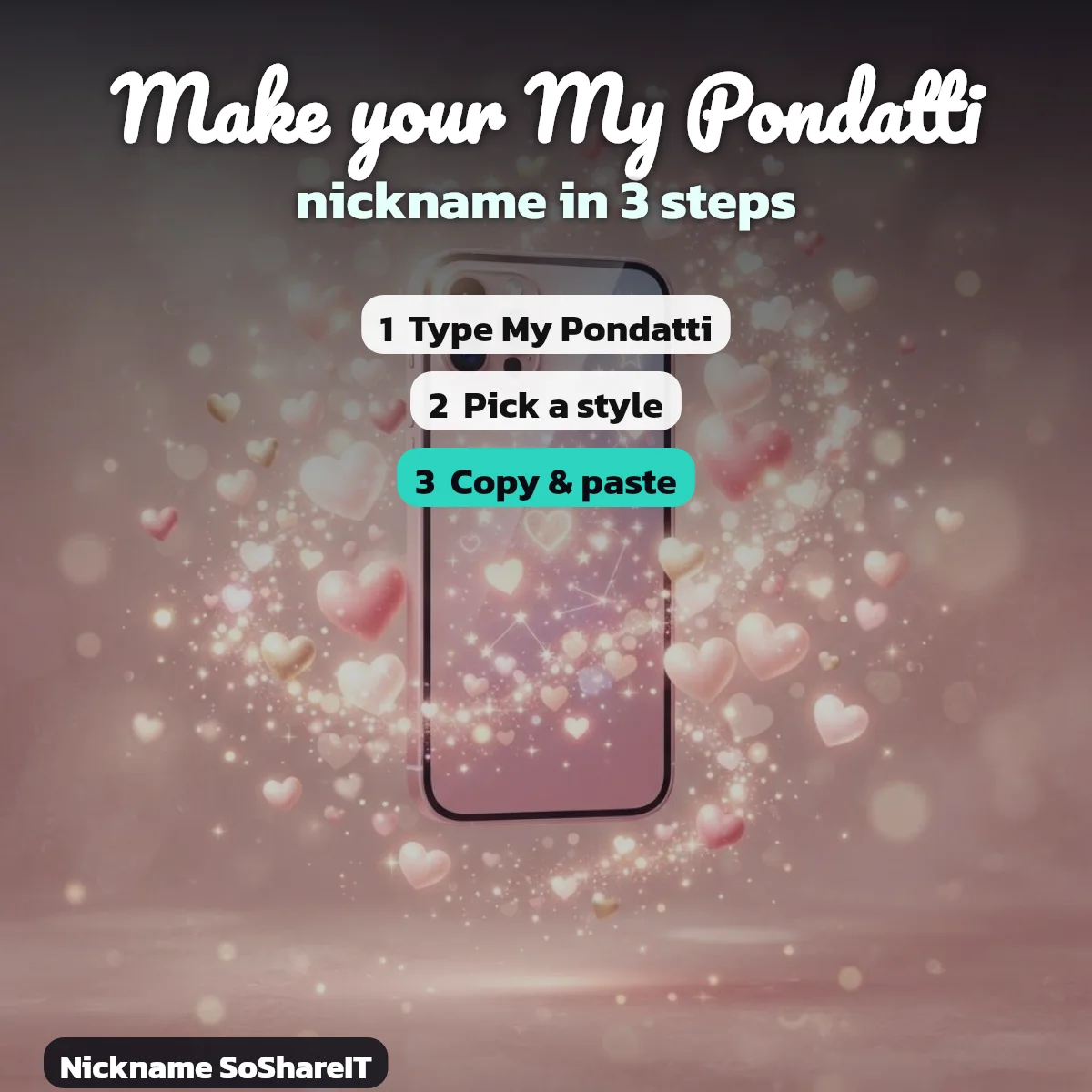 How to make a My Pondatti nickname in 3 steps