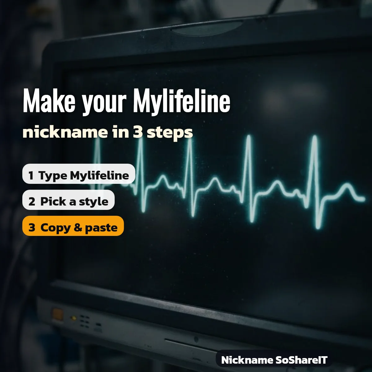 How to make a Mylifeline nickname in 3 steps