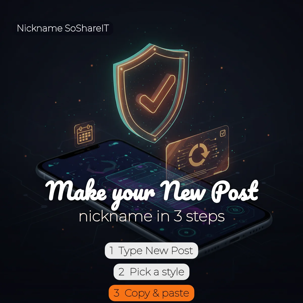 How to make a New Post nickname in 3 steps