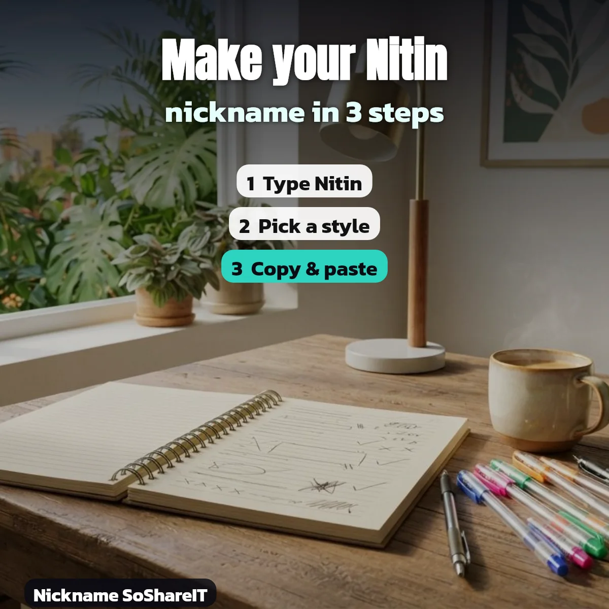 How to make a Nitin nickname in 3 steps