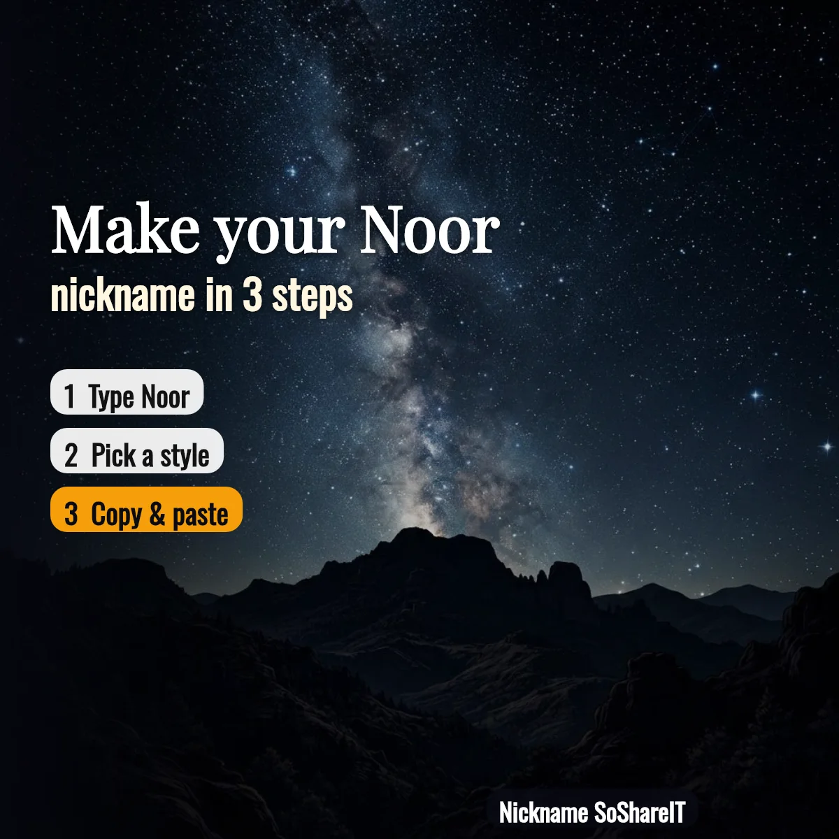 How to make a Noor nickname in 3 steps