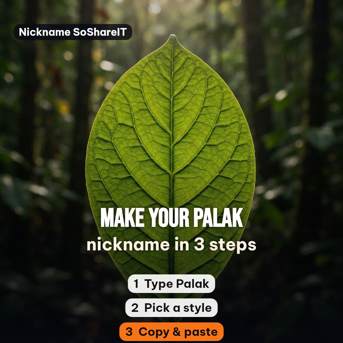 How to make a Palak nickname in 3 steps