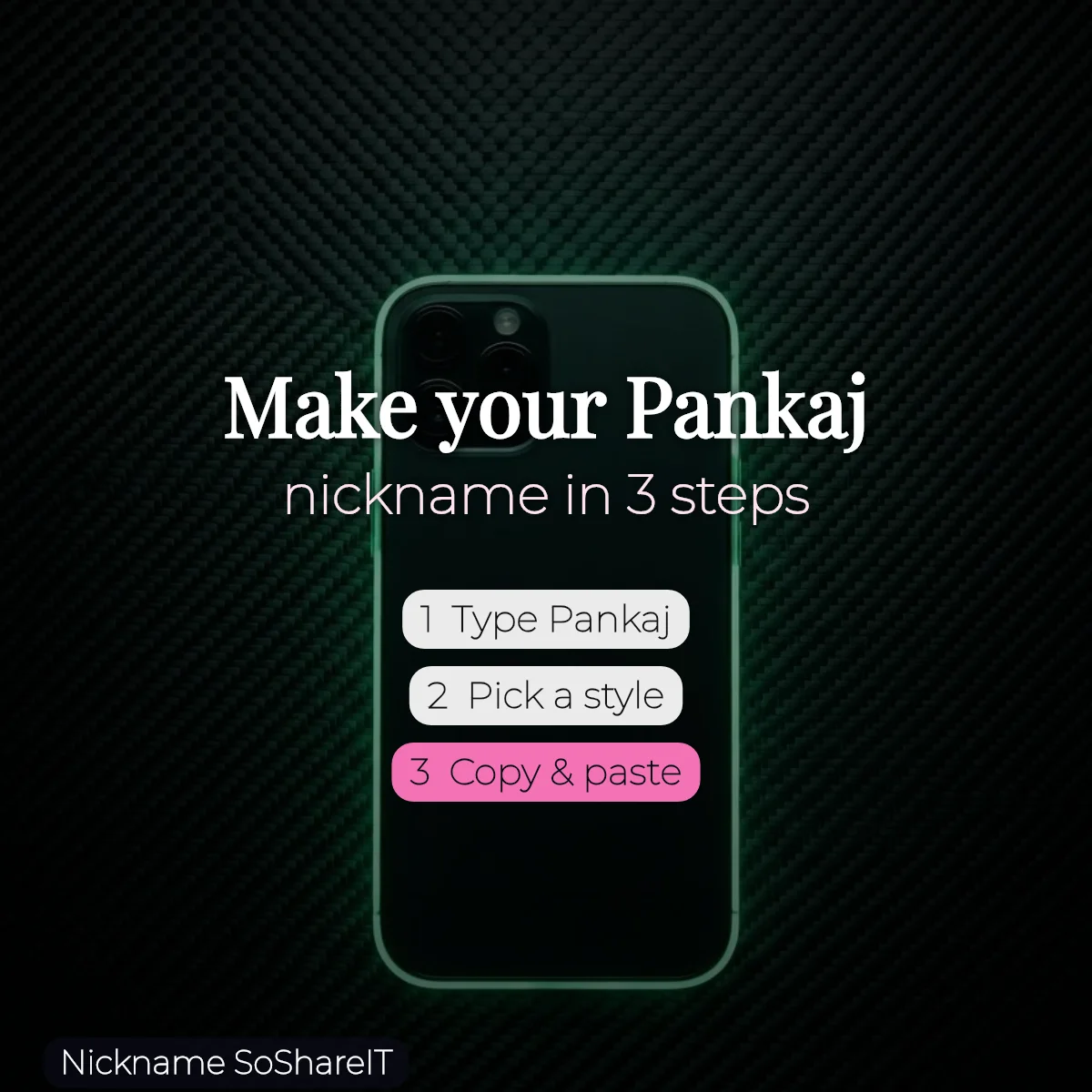 How to make a Pankaj nickname in 3 steps